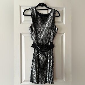 Black and white lace formal dress